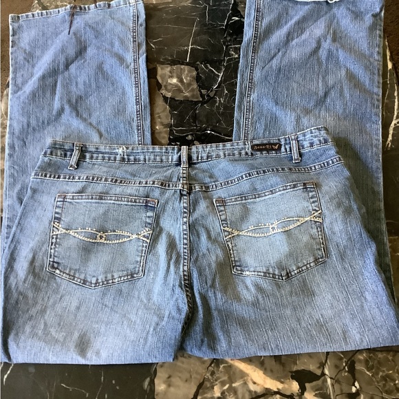 Vintage y2k bana di turquoise stone crystal embellished jeans size 22 - Picture 4 of 7